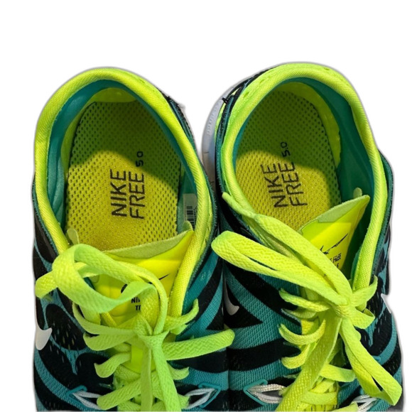 Nike Women's SZ 7.5 Free TR 5.0 Aqua Green Running Shoe Bold Laces Sneaker - Picture 3 of 15